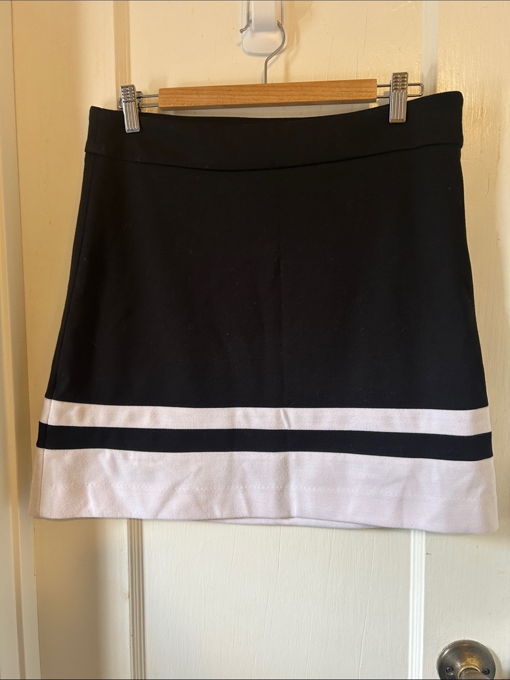 Grace Elements Black Mini Skirt with White Stripe Hem